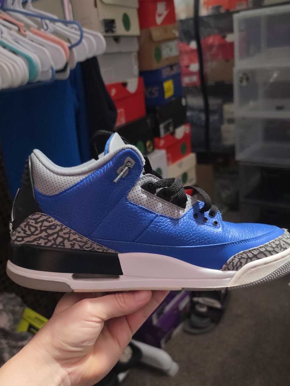 Air Jordan 3 Retro "Varsity Royal Cement" (SKU: CT8532-400) in Men's Size 11